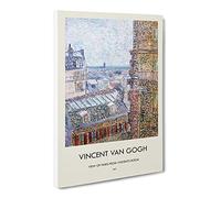 View Of Paris By Vincent Van Gogh Canvas Print | Gallery Wrapped 30mm Frame Wall Art | 30x20 inches | Ready to Hang | Impressionist Picture | Living Room Bedroom Lounge Office