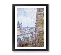 View Of Paris By Vincent Van Gogh Classic Painting Framed Print | A3 Black Framed Wall Art | Ready to Hang | Classic Historical Picture | Living Room Bedroom Lounge Office
