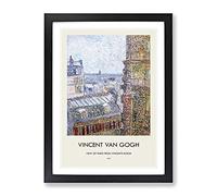 View Of Paris By Vincent Van Gogh Exhibition Museum Painting Framed Print | A2 Black Framed Wall Art | Ready to Hang | Modern Historical Picture | Living Room Bedroom Lounge Office