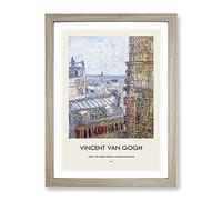 View Of Paris By Vincent Van Gogh Exhibition Museum Painting Framed Print | A2 Oak Framed Wall Art | Ready to Hang | Modern Historical Picture | Living Room Bedroom Lounge Office