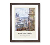 View Of Paris By Vincent Van Gogh Exhibition Museum Painting Framed Print | A4 Walnut Framed Wall Art | Ready to Hang | Modern Historical Picture | Living Room Bedroom Lounge Office