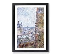 View of Paris by Vincent Van Gogh Framed Print | A2 Black Framed Wall Art | Ready to Hang | Modern Historical Picture | Living Room Bedroom Lounge Office