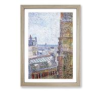 View of Paris by Vincent Van Gogh Framed Print | A2 Oak Framed Wall Art | Ready to Hang | Modern Historical Picture | Living Room Bedroom Lounge Office