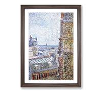 View of Paris by Vincent Van Gogh Framed Print | A2 Walnut Framed Wall Art | Ready to Hang | Modern Historical Picture | Living Room Bedroom Lounge Office
