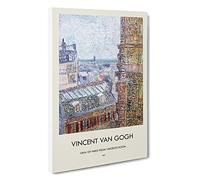 View of Paris Vincent Van Gogh Canvas Print | Gallery Wrapped 30mm Frame Wall Art | 30x20 inches | Ready to Hang | Impressionist Picture | Living Room Bedroom Lounge Office