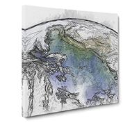 View of Planet Earth Canvas Print | Gallery Wrapped 30mm Frame Wall Art | 14x14 inches | Ready to Hang | Modern Space Picture | Living Room Bedroom Lounge Office