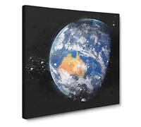 View of Planet Earth Paint Splash Canvas Print | Gallery Wrapped 30mm Frame Wall Art | 20x20 inches | Ready to Hang | Modern Space Picture | Living Room Bedroom Lounge Office