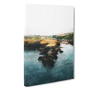 View Of Port Isaac In Cornwall Canvas Print | Gallery Wrapped 30mm Frame Wall Art | 30x20 inches | Ready to Hang | Modern Picture | Living Room Bedroom Lounge Office