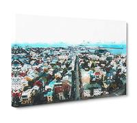 View of Reykjavik in Iceland Canvas Print | Gallery Wrapped 30mm Frame Wall Art | 30x20 inches | Ready to Hang | Abstract Picture | Living Room Bedroom Lounge Office