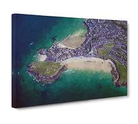 View Of St Ives In Cornwall Canvas Print | Gallery Wrapped 30mm Frame Wall Art | 24x16 inches | Ready to Hang | Modern Picture | Living Room Bedroom Lounge Office