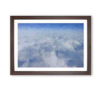 View of The Alaskan Mountains in Abstract Framed Print | A2 Walnut Framed Wall Art | Ready to Hang | Abstract Landscape Picture | Living Room Bedroom Lounge Office