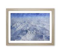View Of The Alaskan Mountains Painting Modern Art Framed Print | A2 Oak Framed Wall Art | Ready to Hang | Modern Landscape Picture | Living Room Bedroom Lounge Office