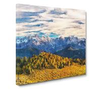 View Of The Alps In Austria Canvas Print | Gallery Wrapped 30mm Frame Wall Art | 14x14 inches | Ready to Hang | Modern Picture | Living Room Bedroom Lounge Office