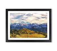 View of The Alps in Austria Painting Framed Print | A2 Black Framed Wall Art | Ready to Hang | Modern Historical Picture | Living Room Bedroom Lounge Office