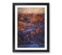 View of The Atacama Desert in Chile Painting Framed Print | A2 Black Framed Wall Art | Ready to Hang | Modern Landscape Picture | Living Room Bedroom Lounge Office