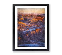 View Of The Atacama Desert In Chile Painting Modern Framed Print | A2 Black Framed Wall Art | Ready to Hang | Modern Landscape Picture | Living Room Bedroom Lounge Office
