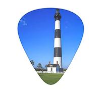 View Of The Bodie Island Lighth Lighthouse Plectrums Guitar Picks For Bass Electric Acoustic Guitars (12 Count)