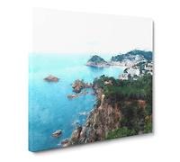 View Of The Costa Brava In Spain Canvas Print | Gallery Wrapped 30mm Frame Wall Art | 14x14 inches | Ready to Hang | Modern Picture | Living Room Bedroom Lounge Office