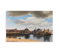 View of The Delft 1661 by Johannes Vermeer Poster Bedroom Canvas Decor Print Wall Art Office Room Aesthetic Decor Gift Unframe 12x18inch(30x45cm)
