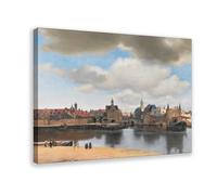 View of The Delft 1661 by Johannes Vermeer Poster Bedroom Canvas Decor Print Wall Art Office Room Aesthetic Decor Gift Frame 16x24inch(40x60cm)