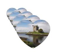 View of The Dunguaire Castle Car Air Freshener Cards Set of 4 Pieces Long Lasting Hanging Scented Cards Auto Aromatherapy Tablets Personalized Car Fresheners Gifts for Men Women - Lavender Scent