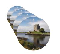 View of The Dunguaire Castle Car Air Fresheners Cards Set of 4 Pieces Personalized Car Fresheners Gifts for Men Women Auto Aromatherapy Tablets Hanging Scented Cards for Wardrobe Bathroom