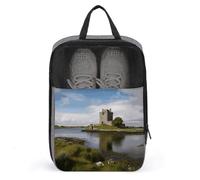 View of The Dunguaire Castle Shoe Bag Travel Shoe Organizer Water-Resistant Shoe Pouch with Zipper Sneaker Dust Bag, gray, One Size, Modern
