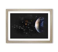 View of The Earth Paint Splash Framed Print | A2 Oak Framed Wall Art | Ready to Hang | Modern Nature Picture | Living Room Bedroom Lounge Office