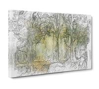 View Of The Forest In The Spring Canvas Print | Gallery Wrapped 30mm Frame Wall Art | 20x14 inches | Ready to Hang | Modern Landscape Picture | Living Room Bedroom Lounge Office