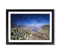 View of The Grand Canyon Painting Framed Print | A2 Black Framed Wall Art | Ready to Hang | Modern Historical Picture | Living Room Bedroom Lounge Office