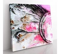 View of the Heavens in Abstract Modern Canvas Wall Art Print Ready to Hang, Framed Picture for Living Room Bedroom Home Office Décor, 50x50 cm (20x20 Inch)