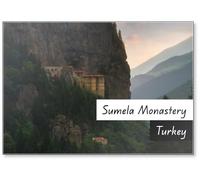 View of The Historical Sumela Monastery in The Evening. The View of The Monastery After Its Last Restoration in 2021.türkiye Travel Destinations. Macka, Trabzon, Turkey, Fridge Magnet