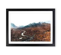View Of The Isle Of Skye In Scotland Painting Modern Art Framed Wall Art Print, Ready to Hang Picture for Living Room Bedroom Home Office Décor, Black A2 (64 x 46 cm)