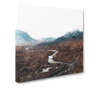 View of the Isle of Skye in Scotland Painting Modern Canvas Wall Art Print Ready to Hang, Framed Picture for Living Room Bedroom Home Office Décor, 20x20 Inch (50x50 cm)