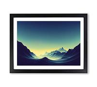View Of The Mountains Framed Print | A2 Black Framed Wall Art | Ready to Hang | Modern Landscape Picture | Living Room Bedroom Lounge Office