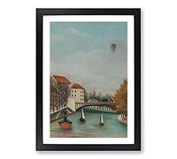 View of The Pont De Sevres by Henri Rousseau Framed Print | A2 Black Framed Wall Art | Ready to Hang | Modern Nature Picture | Living Room Bedroom Lounge Office