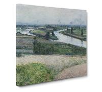 View Of The River Seine by Gustave Caillebotte Canvas Print | Gallery Wrapped 30mm Frame Wall Art | 20x20 inches | Ready to Hang | Classic Landscape Picture | Living Room Bedroom Lounge Office