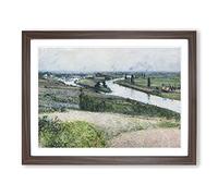 View Of The River Seine By Gustave Caillebotte Classic Painting Framed Print | A2 Walnut Framed Wall Art | Ready to Hang | Classic Landscape Picture | Living Room Bedroom Lounge Office