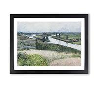 View Of The River Seine By Gustave Caillebotte Classic Painting Framed Print | A3 Black Framed Wall Art | Ready to Hang | Classic Landscape Picture | Living Room Bedroom Lounge Office