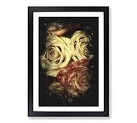 View of The Roses Paint Splash Framed Print | A2 Black Framed Wall Art | Ready to Hang | Modern Nature Picture | Living Room Bedroom Lounge Office