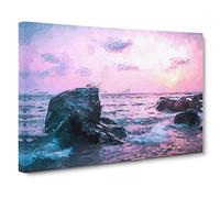 View Of The Sunset In India Canvas Print | Gallery Wrapped 30mm Frame Wall Art | 20x14 inches | Ready to Hang | Abstract Landscape Picture | Living Room Bedroom Lounge Office
