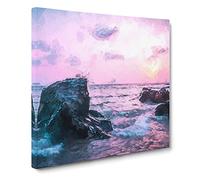 View of the Sunset in India Canvas Print | Gallery Wrapped 30mm Frame Wall Art | 20x20 inches | Ready to Hang | Abstract Landscape Picture | Living Room Bedroom Lounge Office