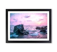 View of The Sunset in India in Abstract Framed Print | A2 Black Framed Wall Art | Ready to Hang | Abstract Landscape Picture | Living Room Bedroom Lounge Office