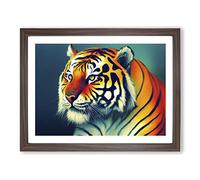 View Of The Tiger Vol.2 Framed Print | A3 Walnut Framed Wall Art | Ready to Hang | Modern Animal Picture | Living Room Bedroom Lounge Office