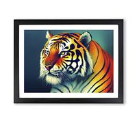 View Of The Tiger Vol.2 Framed Print | A4 Black Framed Wall Art | Ready to Hang | Modern Animal Picture | Living Room Bedroom Lounge Office