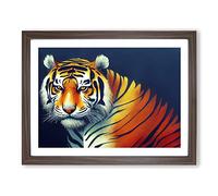 View Of The Tiger Vol.3 Framed Print | A2 Walnut Framed Wall Art | Ready to Hang | Modern Animal Picture | Living Room Bedroom Lounge Office