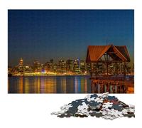 View of Vancouver Downtown Skyline Puzzles 1000 Pieces for Adults Paper Jigsaw Puzzles Challenging Brain Teaser for Teenagers Family Fun Interactive Game 1000 PCS(38x26cm)