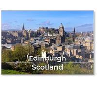 View Over The Historic Center of Edinburgh Scotland, Fridge Magnet