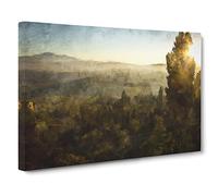 View Over Tuscany Painting Modern Art Canvas Wall Art Print Ready to Hang, Framed Picture for Living Room Bedroom Home Office Décor, 24x16 Inch (60x40 cm)