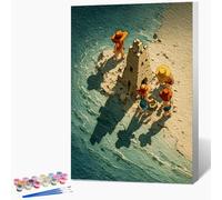 View Paint by Numbers for Adults with Frame, Beach Paint by Numbers Kits for Beginners, Easy Painting Kits for Adults with Brushes and Acrylic, Room Decor, Decorative Home Accessories, 20x28in A-8988